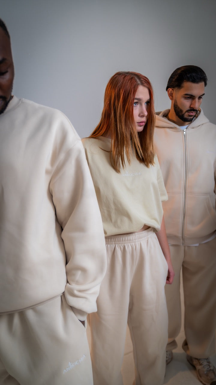 Christliches T-Shirt oversized beige - Essential Andreas Bio-Baumwolle