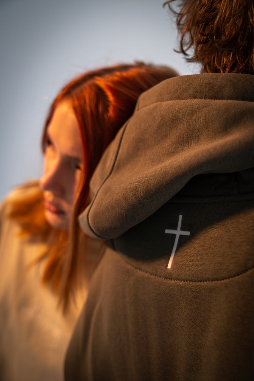 Christlicher Kapuzenpullover Zipper - ANTIOCHIA Essential Thomas handbestickt