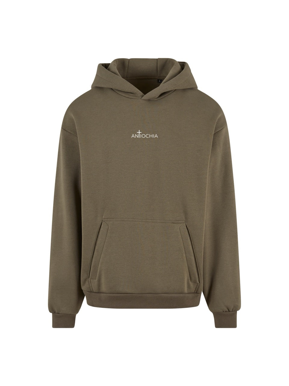 ANTIOCHIA Essential Hoodie Oversized Petrus - Christliche Mode mit leuchtendem Kreuz am Na-cken