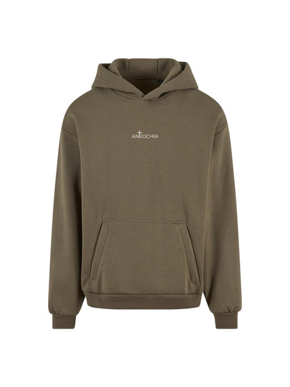 ANTIOCHIA Essential Hoodie Oversized Petrus - Christliche Mode mit leuchtendem Kreuz am Na-cken
