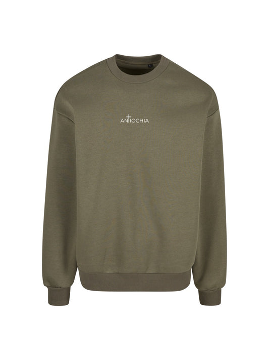 ANTIOCHIA Essential Sweatshirt Oversized Paulus - Christliche Mode mit leuchtendem Kreuz