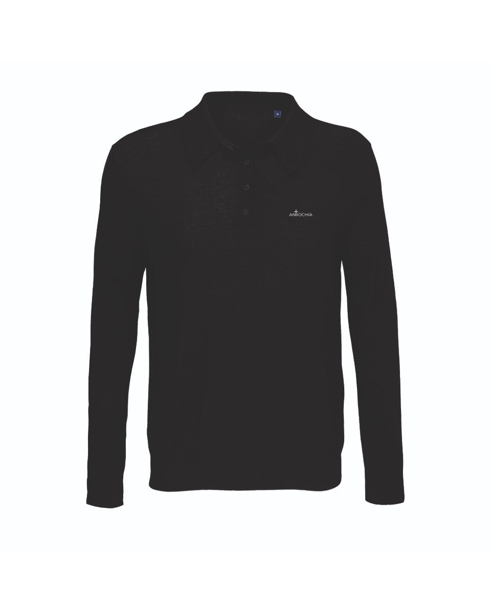ANTIOCHIA Merino Knit-Poloshirt Stefan & Junia - christliche Mode mit Kreuz am Nacken