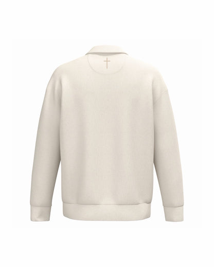 Polo Half-Zipper Jakob & Rachel | Bio-Baumwolle | Christliche Streetwear | Kreuz am Nacken