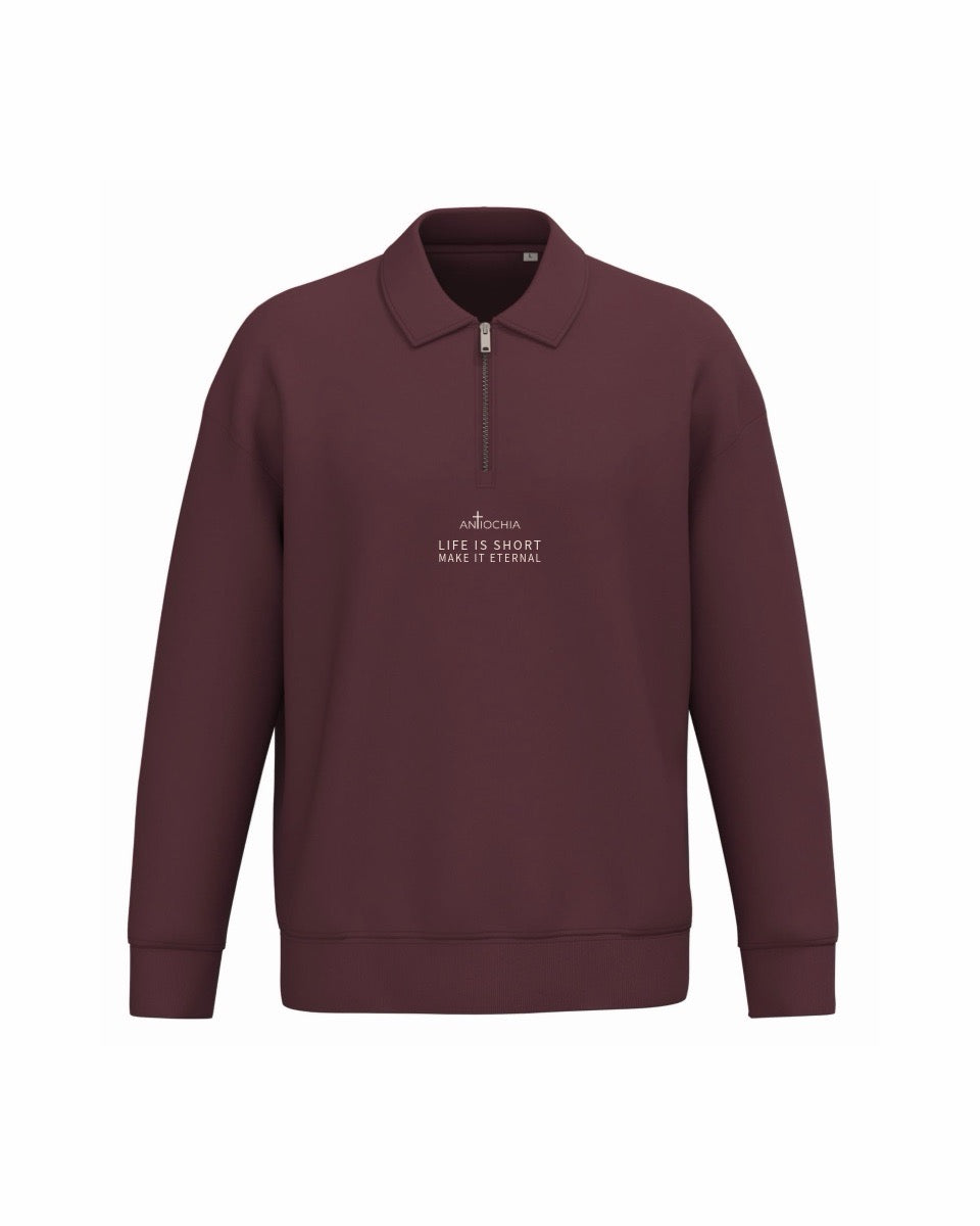 Christlicher Polo Half-Zipper ETERNAL | LIFE IS SHORT MAKE IT ETERNAL | ANTIOCHIA