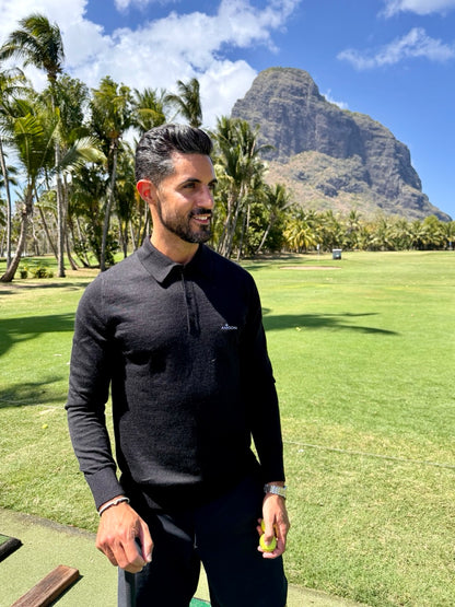 Seitenansicht Merino Knit-Poloshirt Stefan & Junia christliche Mode