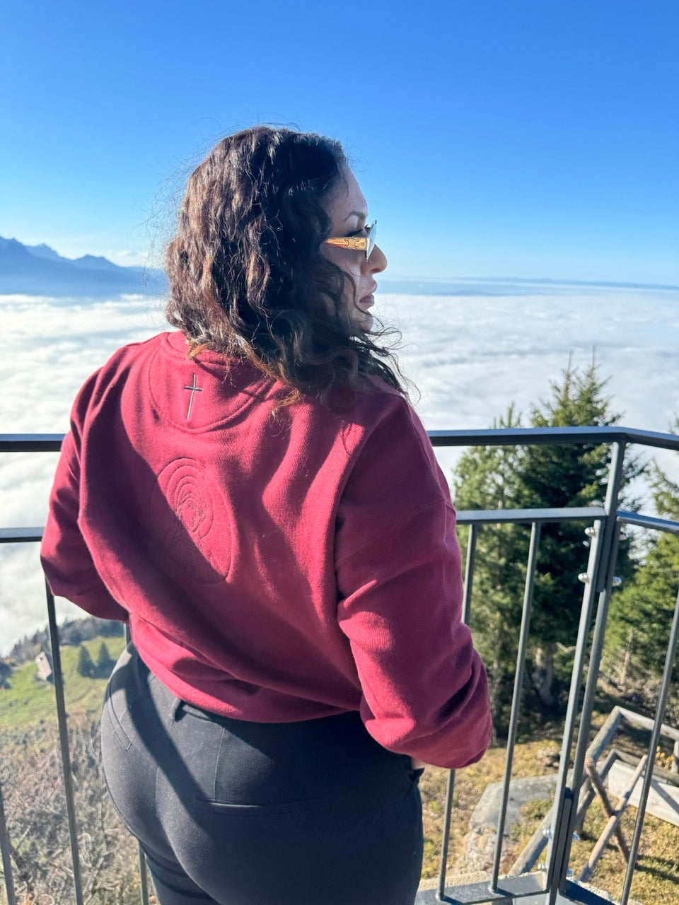 ICON Cropped Sweatshirt Magdalena Trageansicht - Byzantinisch-orthodoxe Ikonographie